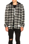 OFF-WHITE DIAGONAL CHECK HOODED SHIRT