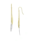 SAKS FIFTH AVENUE 14K Two-Tone Gold Leaf Earrings,0400096096040