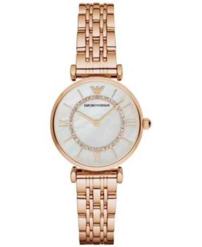 Emporio Armani Women's Rose Gold-tone Stainless Steel Bracelet Watch 32mm Ar1909