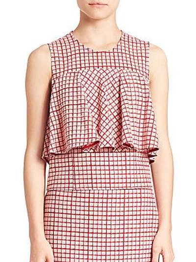 Prose & Poetry Popover Checked Top In Pink