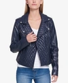 TOMMY HILFIGER QUILTED FAUX-LEATHER MOTO JACKET, CREATED FOR MACY'S