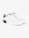 Dolce & Gabbana Portofino Leather Sneakers With Rubberized Logo Shoes In White