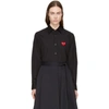 COMME DES GARÇONS PLAY COMME DES GARCONS PLAY BLACK AND RED HEART PATCH SHIRT,P1B002
