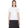 Comme Des Garçons Play Comme Des Garcons Play White And Gold Heart Patch T-shirt In White