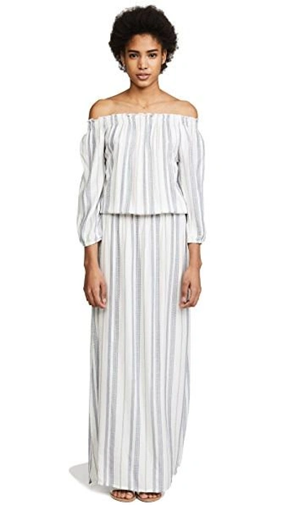 Melissa Odabash Amber Off-the-shoulder Striped Maxi Dress, One Size In Cream Stripe