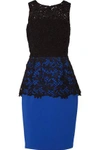 SACHIN & BABI WOMAN CAROLINA LACE AND STRETCH-CADY DRESS ROYAL BLUE,US 1998551928991748