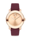 MOVADO Bold Iconic Metal & Red Suede Watch