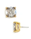 Kate Spade New York Speckled Stone Square Stud Earrings In Black Patina/gold