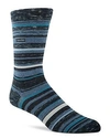 Calvin Klein Barcode Multistripe Socks In Blue / Gray