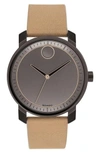 MOVADO BOLD LEATHER STRAP WATCH, 41MM,3600487