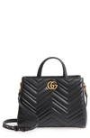 GUCCI GG SMALL MARMONT 2.0 MATELASSE LEATHER TOP HANDLE SATCHEL,448054DTD1T