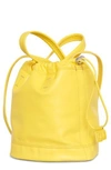 RABANNE MEDIUM POUCH FAUX LEATHER TOTE - YELLOW,18PPOUCHS2NAPSI