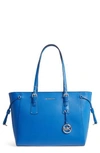 MICHAEL KORS VOYAGER LEATHER TOTE - BLUE,30H7SV6T8L