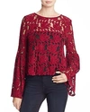 CUPCAKES AND CASHMERE CUPCAKES AND CASHMERE FLORENT EMBROIDERED BELL SLEEVE TOP,CH404795