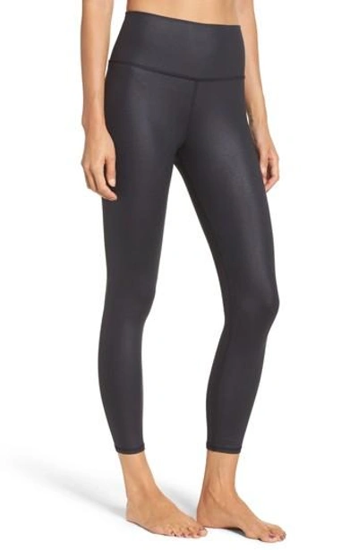 Alo Yoga Airbrush 7/8 High Waist Leggings In Black Glossy