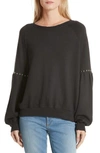 THE GREAT THE BISHOP SLEEVE STUDDED SWEATSHIRT,T316085T