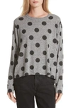 THE GREAT THE LONG SLEEVE CROP DOT PRINT TEE,T305002