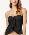 VINCE CAMUTO STRAPLESS DRAPED TANKINI TOP