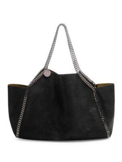 Stella Mccartney Falabella 正反两用人造磨砂皮革手提包 In Black