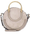 CHLOÉ PIXIE LEATHER AND SUEDE SHOULDER BAG