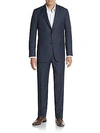 Hickey Freeman Classic B Fit Solid Loro Piana Wool Suit In Navy