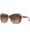 Tory Burch 53mm Gradient Rectangle Sunglasses - Lite Tortoise