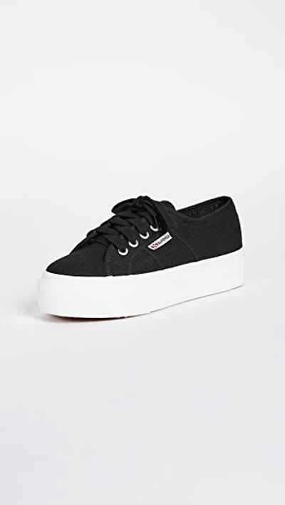 Superga 2790 Acotw Platform Sneakers In Black/white