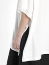 YOHJI YAMAMOTO YOHJI YAMAMOTO WOMEN'S OFF-WHITE OVERSIZE T-SHIRT WITH LOGO PRINT