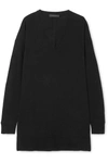 The Row Amherst Oversized Cashmere And Silk-blend Sweater In Black