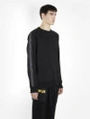 D BY D D BY D MEN'S BLACK CREWNECK SWEATER WITH SLEEVES THORN PRINTS