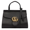 GUCCI GUCCI BLACK MINI GG MARMONT TOP HANDLE BAG,442622 A7M0T