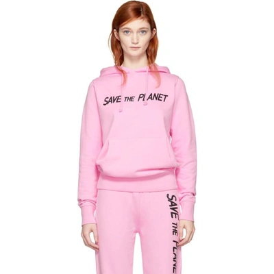 Ashley Williams Ssense Exclusive Pink 'save The Planet' Hoodie 