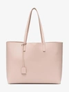 Saint Laurent Shopper Large Textured-leather Tote In Pink/purple