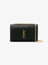 Saint Laurent Womens Green Musk Kate Medium Velvet Cross-body Bag In Black