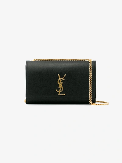 Saint Laurent Medium Kate Grain Leather Shoulder Bag In Black