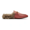 GUCCI Pink Wool-Lined Princetown Slippers,426361 DKHH0
