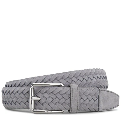 Tod's Belt In Suede In Grey