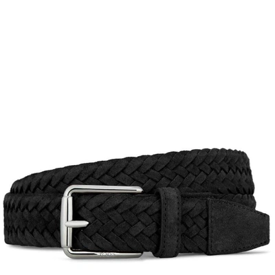 Tod's Belt In Suede In Black