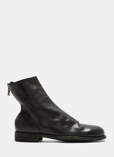 Guidi Full Grain Zip-up Leather Ankle Boots In Black