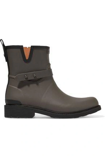 Rag & Bone Woman Moto Rubber Rain Boots Grey