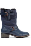 AUSTRALIA LUXE COLLECTIVE WOMAN EASY RIDER SHEARLING BOOTS NAVY,US 4772211930442292