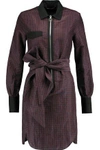 ISABEL MARANT WOMAN STRIPED RAMIE AND SILK-BLEND MINI DRESS BURGUNDY,US 19454633010633483