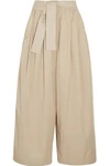 TOME WOMAN CROPPED COTTON-TWILL WIDE-LEG PANTS BEIGE,US 2526016082314484