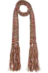 SANDRO Amber fringed crochet-knit scarf,US 4772211931045364