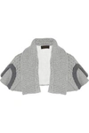 BURBERRY WOMAN COTTON-BLEND JERSEY AND CABLE-KNIT CAPE GRAY,US 2526016082294095