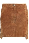 HELMUT LANG WOMAN SUEDE MINI SKIRT CAMEL,AU 4772211930548867