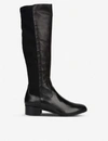 LK BENNETT WOMENS BELLA LEATHER KNEE-HIGH BOOTS BLA-BLAC,85571686