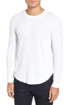 Goodlife Tri-blend Long Sleeve Scallop Crew T-shirt In White