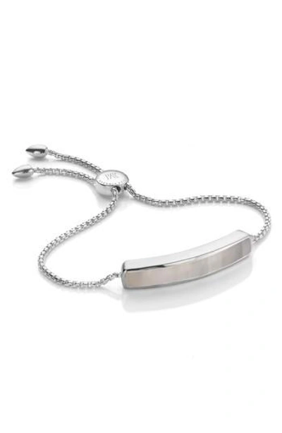 Monica Vinader Engravable Baja Sterling Stone Bracelet In Grey