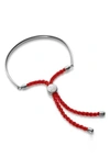 Monica Vinader Fiji Friendship Bracelet Sterling Silver In Silver/ Coral